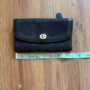 Coach Black Women's Wallet with Gold Accent